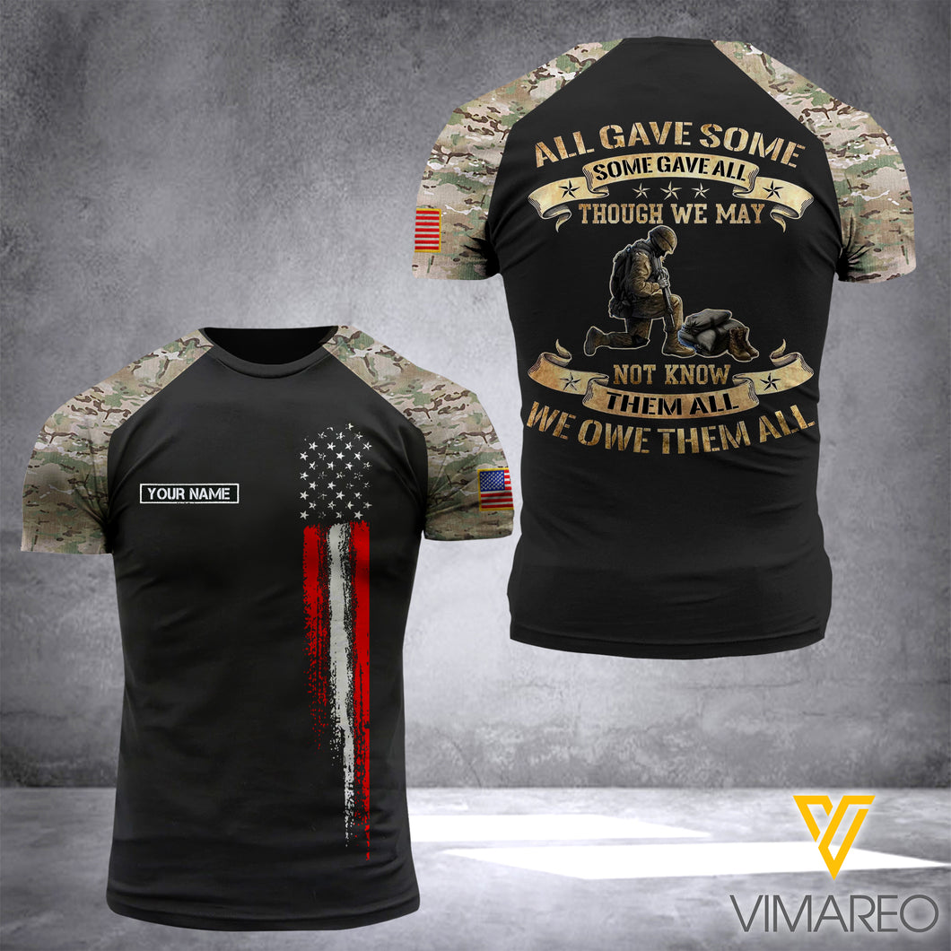 US ARMY CUSTOMIZE T SHIRT 3D PRINTED TL103