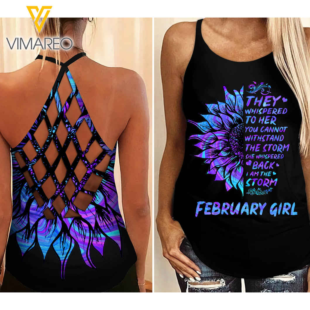February Girl Criss-Cross Open Back Camisole Tank Top 1303NGBD