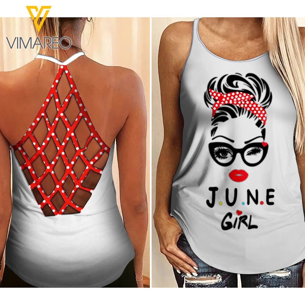 June Girl Criss-Cross Open Back Camisole Tank Top 1503NGBD