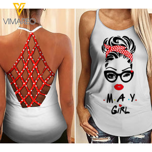 May Girl Criss-Cross Open Back Camisole Tank Top 1503NGBD