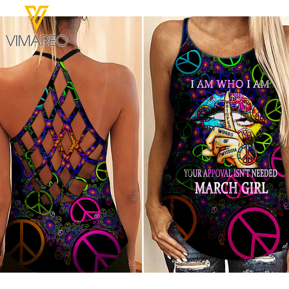 March Girl Criss-Cross Open Back Camisole Tank Top 2203NGBD