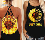 July Crochet and Knitting Girl Criss-Cross Open Back Camisole Tank Top