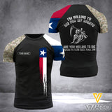 Customized Texas Flag 3D PRINTED SHIRT 0104NGBD