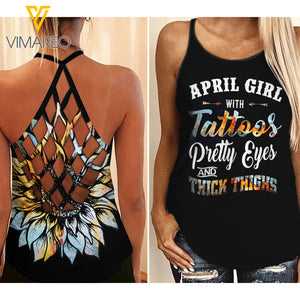 April Girl Criss-Cross Open Back Camisole Tank Top VTUCCE