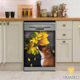 Boxer Dog Sunflower Kitchen Dishwasher Cover