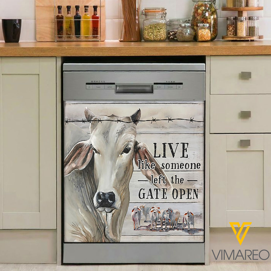 Brahman Cattle Kitchen Dishwasher Cover Live Like The Gate Open