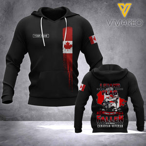Personalized Canadian Veteran 3D printed hoodie ZMS