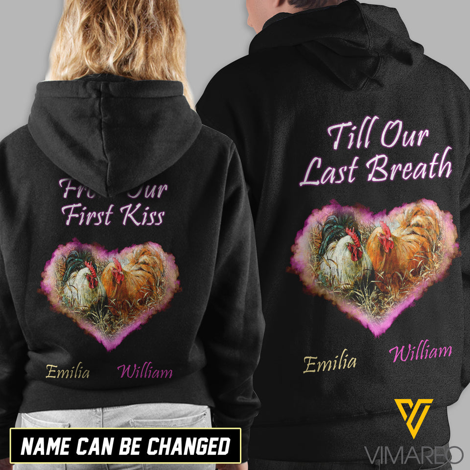 Personalized Love hoodie Chicken first to last breath
