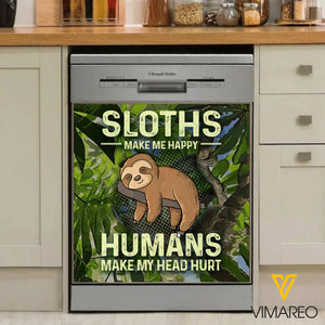 Sloths make me happy Kitchen Dishwasher Cover