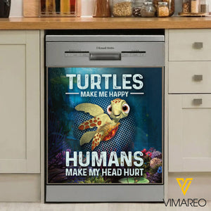 Turtle make me happy Kitchen Dishwasher Cover