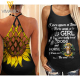 Dogs and Horses Criss-Cross Open Back Camisole Tank Top CDQSD