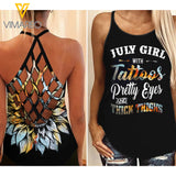July Girl Criss-Cross Open Back Camisole Tank Top VTUCCE